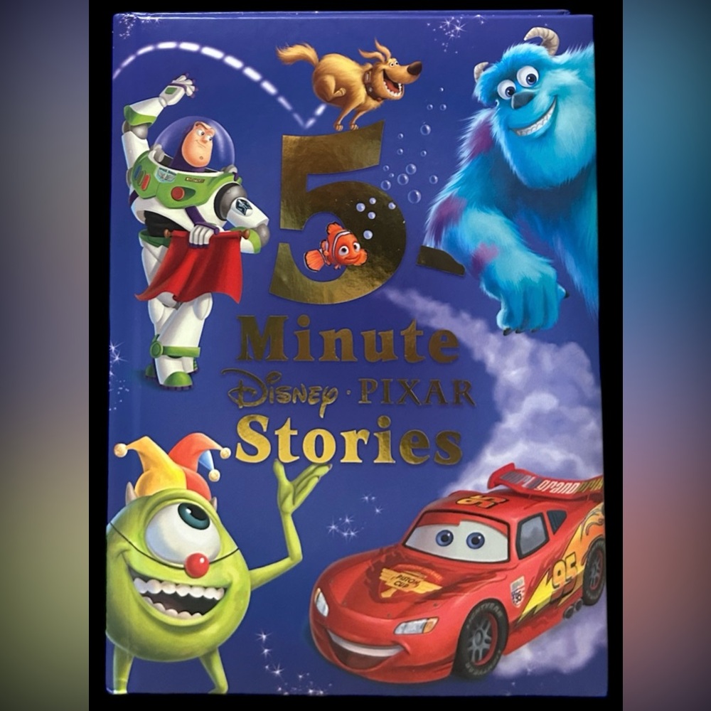 Disney Pixar 5 Minute stories hardcover book Monsters inc Incredibles Cars